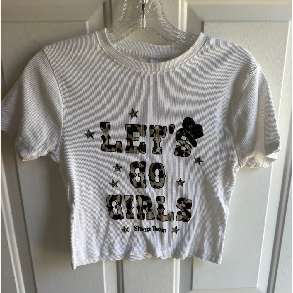 Shania Twain Women's Sz Small "Let's Go Girls" Country Western Graphic Baby Tee